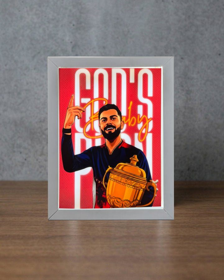 Virat Kohli God's Plan Light Box Frame