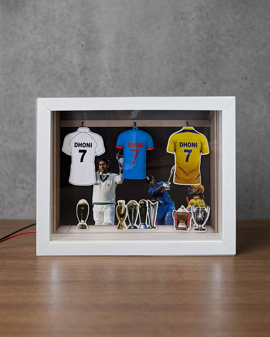 MS Dhoni - 3 Jersey Frame
