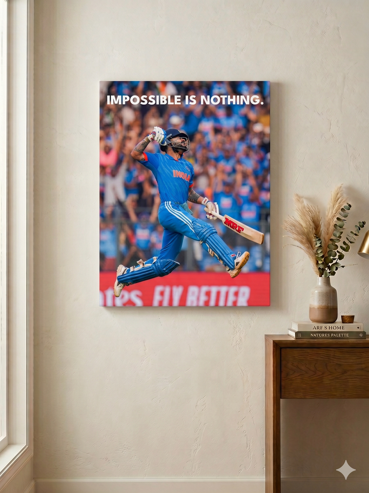 Virat KohliCanvas Wall Art - Impossible is Nothing