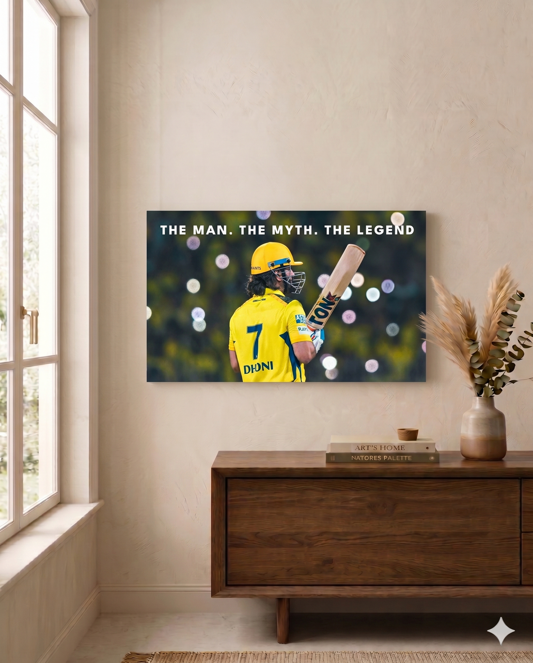 MS Dhoni Canvas Wall Art - The Man. The Myth. The Legend.